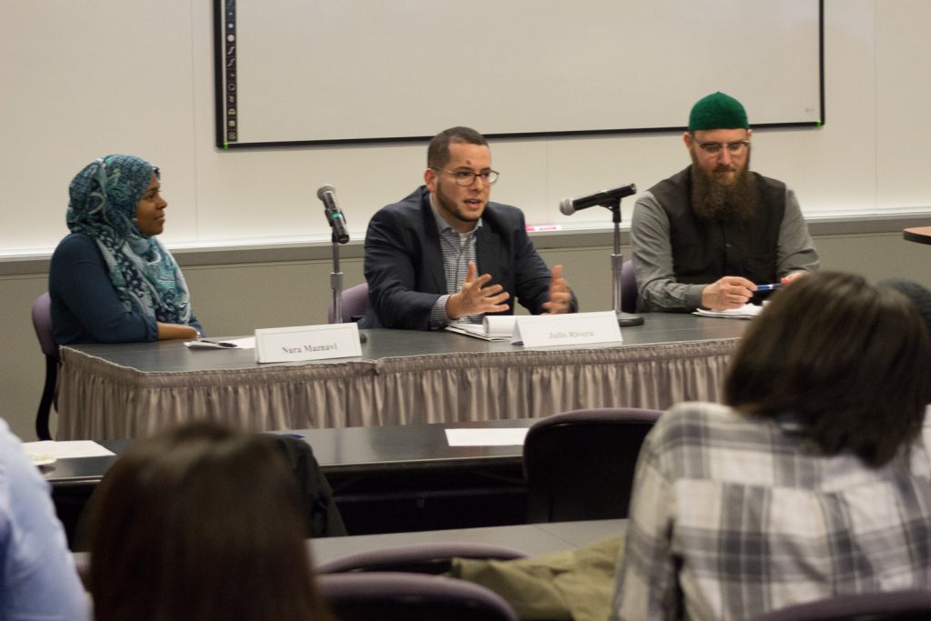 Panelists at Muslim Law Student Association panel for Chicago-Kent Diversity Week 2017