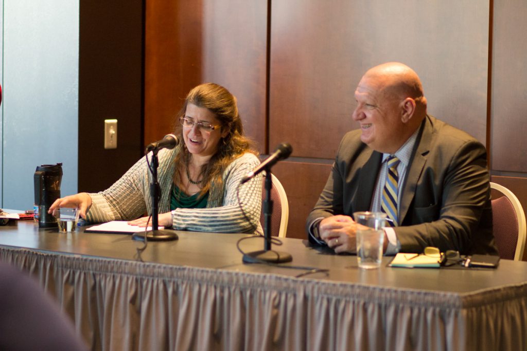 Professor Carolyn Shapiro and Edwin Yohnka of ACLU-IL