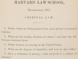 Harvard Exam 1871