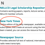 The New York Times list on the Library Electronic Database Listing