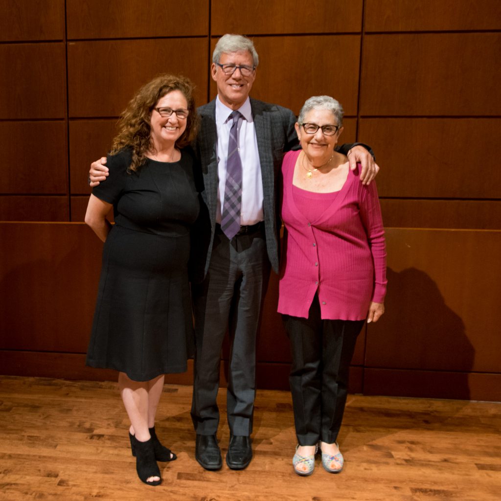 Panelists Geoffrey Stone, Carol Levine, and Dahlia Lithwick