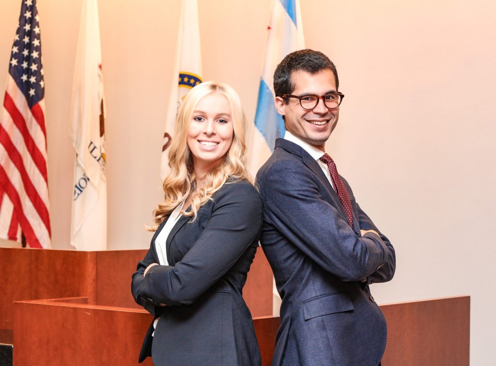Rebecca Quade and Javier Ortega 2018 National Health Law Competition Team Photo