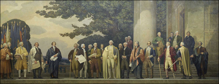 The Constitution, mural by Barry Faulkner housed in the Rotunda for the Charters of Freedom at the National Archives Building in Washington D.C.