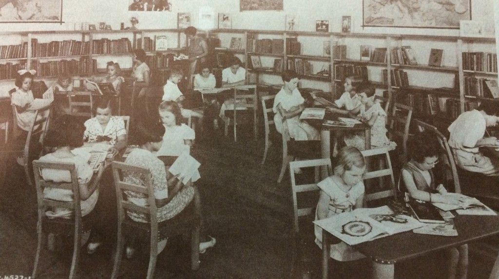 Children in the Story Cove reading room.