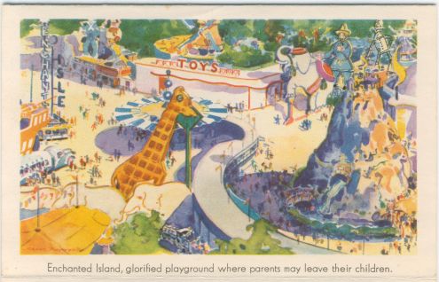 Illustration of the Enchanted Island of the Chicago World's Fair, 1933