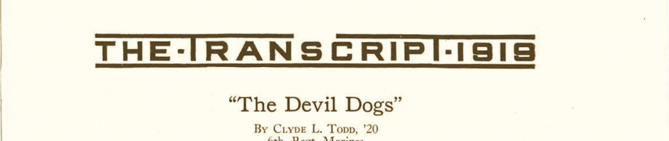 Memorial Day World War I story - Devil Dogs Clyde Todd