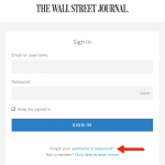 Wall Street Journal Password Link