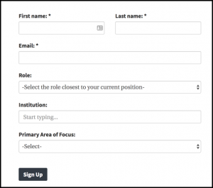 Chronicle of Higher Education Sign Up Form