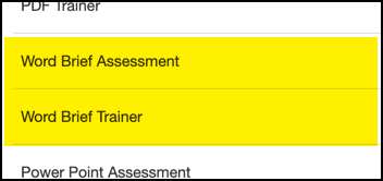 Word Brief Assessment Modules